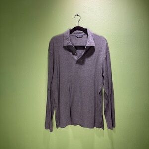 Zegna Sport Blue Long Sleeve Polo Shirt Size XXL 2XL